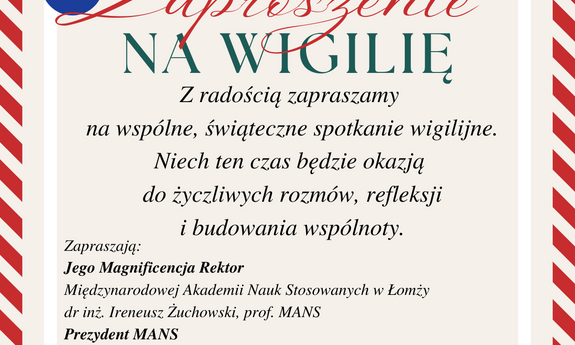 Zaproszenie na Wigilię 2025
